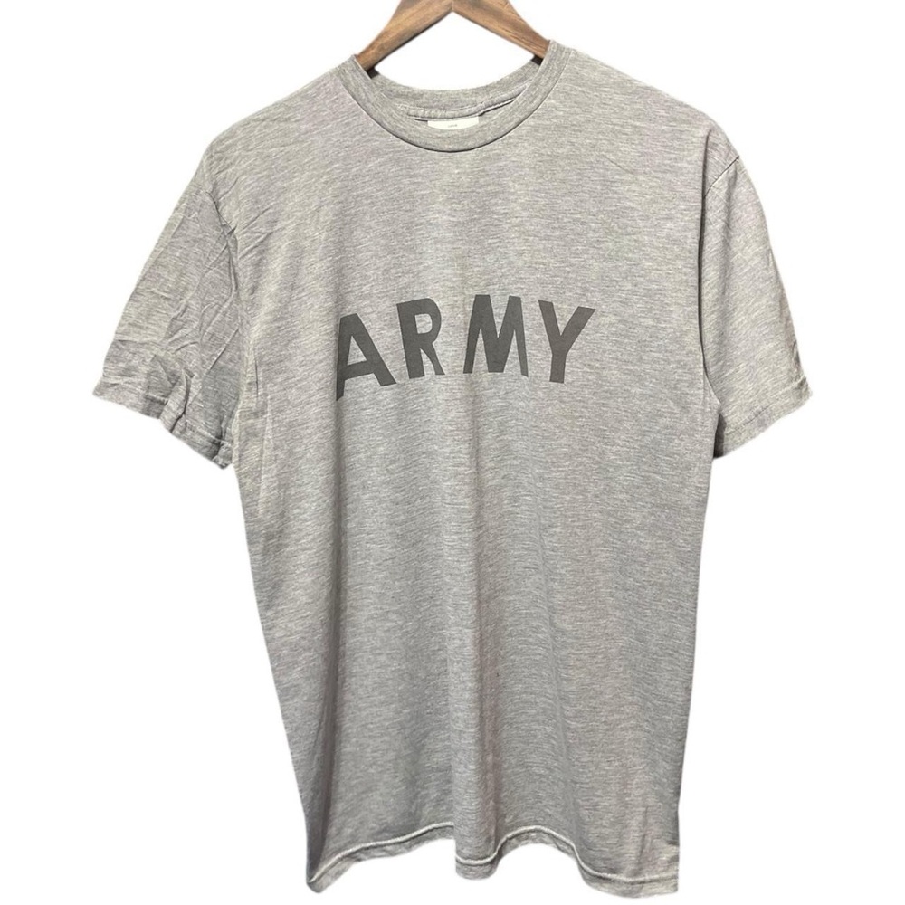 gray United States Army military back logo graphic vintage 2000s casual T-shirt